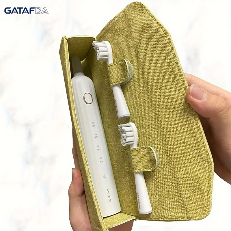 Portable Travel Toothbrush Holder, Durable Fabric Dustproof Multi-Compartment Casual Organizer, Lightweight Compact Carry Oral Care Case for Camping, Gym, Bathroom Toiletry Storage
