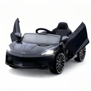 GARVEE Discover the GARVEE 12V Licensed McLaren Ride-On Car in Black, White, Pink, and Orange, featuring remote control, three speed settings, Bluetooth music, LED lights, and a fun horn for thrilling adventures.