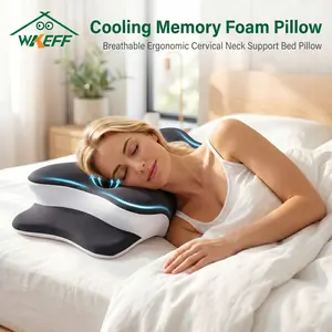 WKEFF Cervicalpillow, sleeping neckpillow, butterfly-shaped memory foam pillow, ergonomic cervical support pillow, rebound sleeping and neck relaxation pillow, bedding suitable for supine and side sleeping, sleeping pillow with machine washable pillowcase