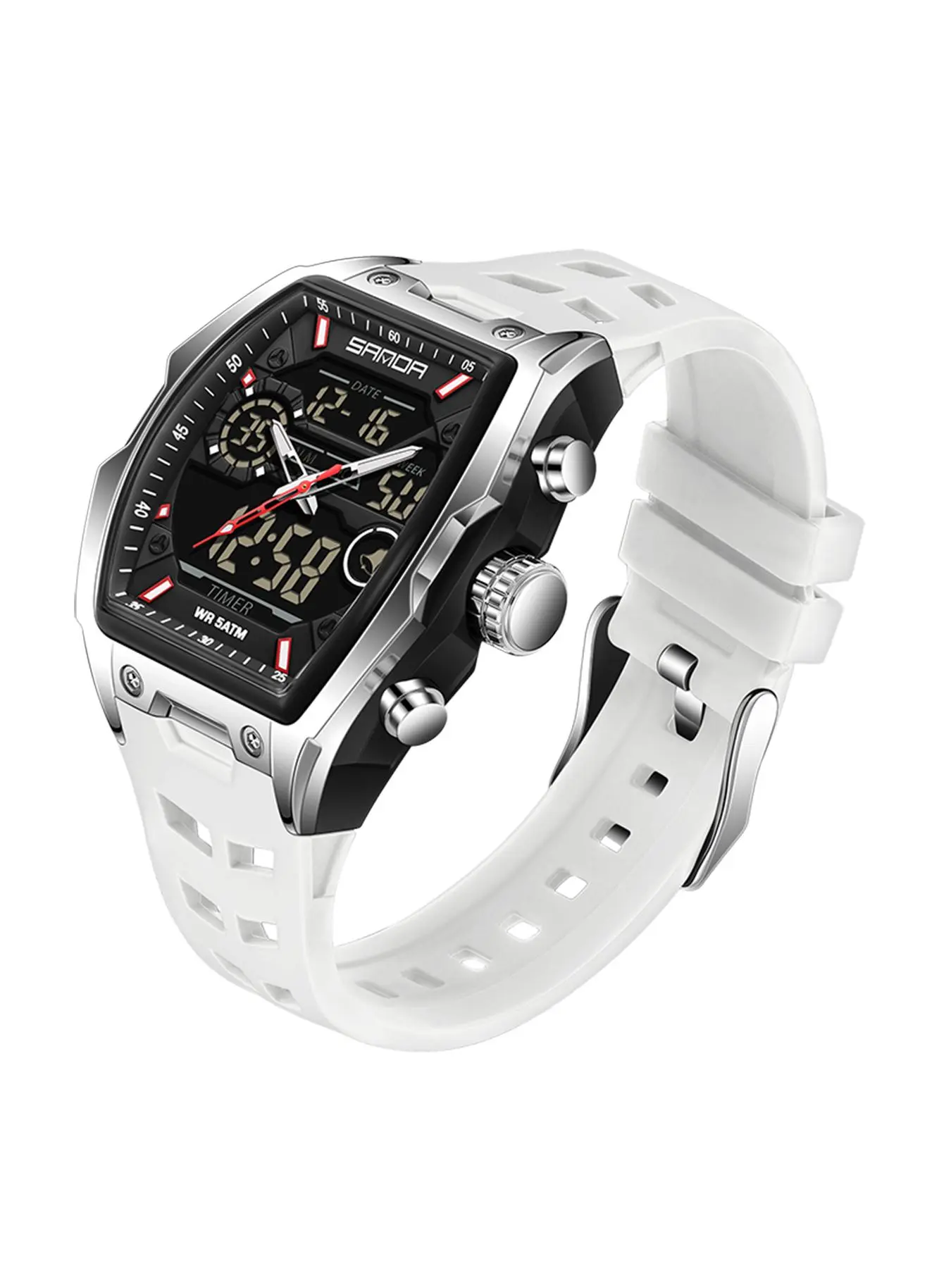 Men's Fashion Quartz Multifunctional Digital Watch, Casual Sporty Multifunction Wristwatch with Luminous Dial and Alarm Mode for Everyday Use
