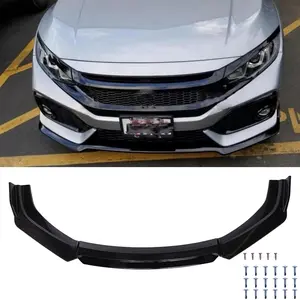 For Honda Civic SI Sedan 2010-2023 Front Bumper Lip Splitter Spoiler Matte Black