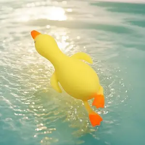 Stretchable Soft Rubber Yellow Duck Fidget Toy, Squishy Squeeze Decompression Duck Stress Relief Sensory Toy for Adults Kids Anti-Anxiety Novelty Prank Gift