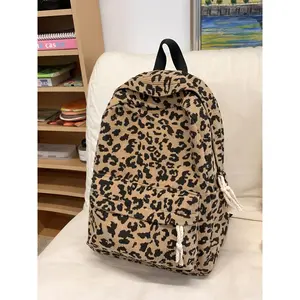 Fashion Leopard Pattern Backpack, Casual Large Capacity Zipper Backpack for Women & Girls, Trendy Versatile High-quality Daily Commuting Bag, Travel Backpack
