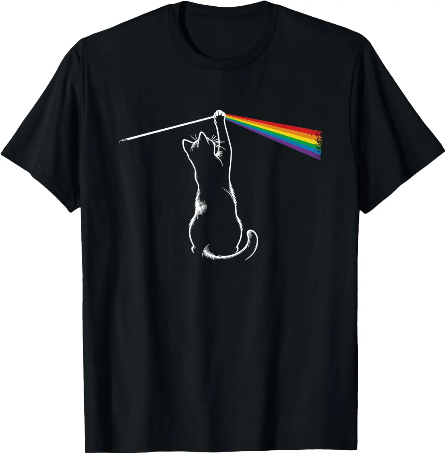 Women's 100% Cotton Cute Shirts - Funny Light-Playing Cat Graphic T-Shirt, Ideal Gift for Men, Kids