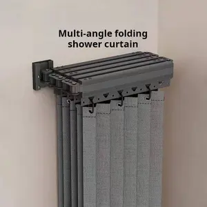 Expandable Shower Curtain Rod, No Drill Tension Rod for Non-Slip Shower Curtain Track, Ideal for Bathroom, Kitchen, Outdoor Use