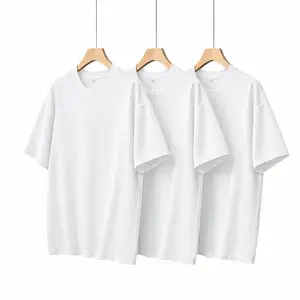 3-Pack White Oversized Heavyweight 230 GSM Combed Cotton T-Shirts Unisex Basic Tees No Shrink No Fade Perfect Fit for Men & Women Everyday Wardrobe Staples School Work Gym Streetwear Soft Breathable Outfit