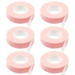 6 Rolls Eyelash Tape, Microporous & Breathable, Suitable for Eyelash Extensions, Eye Patch Fixing & Eyelid Lifting, Pink Color, Gentle on Skin for Professional & Daily Use summervibes