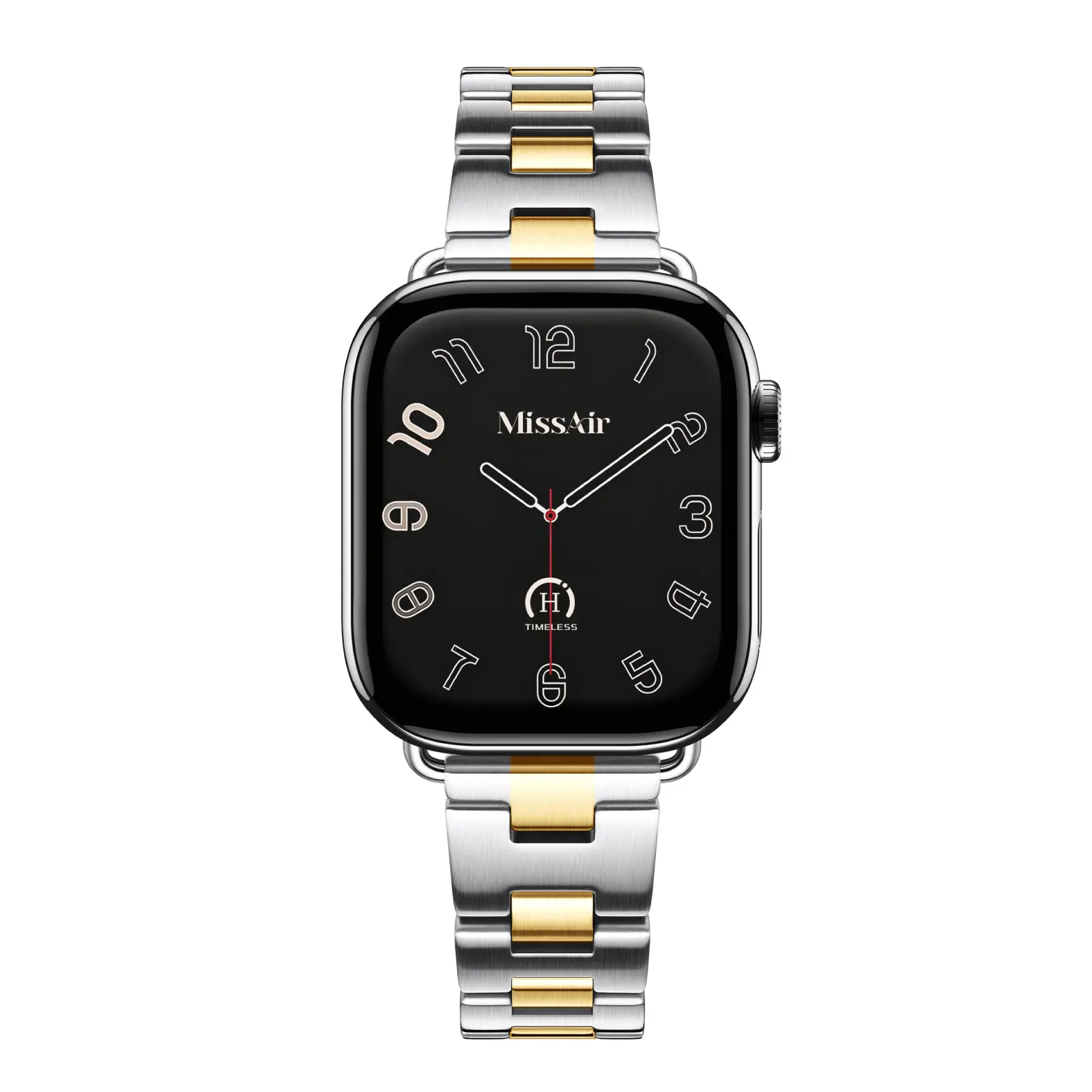 MISSAIR Halo Band 316L Stainless Steel Brushed Matte Watch Band Only, Compatible with Apple Watch Series 1–11, SE & Ultra, 38mm-49mm, Adjustable Bracelet Strap for Women
