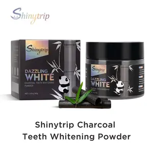 Shinytrip Tooth powder, whitening tooth powder, activated carbon whitening tooth powder, cleaning between teeth, whitening teeth powder, with toothpaste whitening effect is better Oral Brush Charcoal Toothbrush