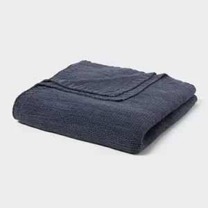 Full/Queen Knit Blanket Navy - Threshold