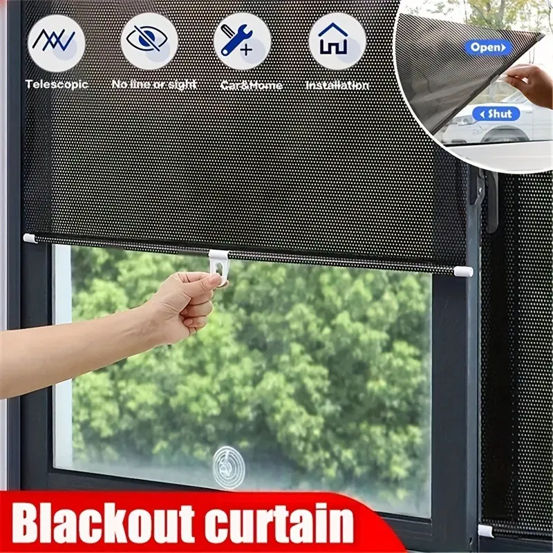 Automatic Retractable Roller Blinds Sun Visors Car Bedrooms Kitchen Office Window Sun Blinds No Need For Punching Durable Sun Shade