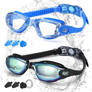 Swim Goggles, 2 Pack Goggles Swimming Adult Swimming Goggles for Women Men Youth Teen  Anti Fog Anti-UV No Leaking