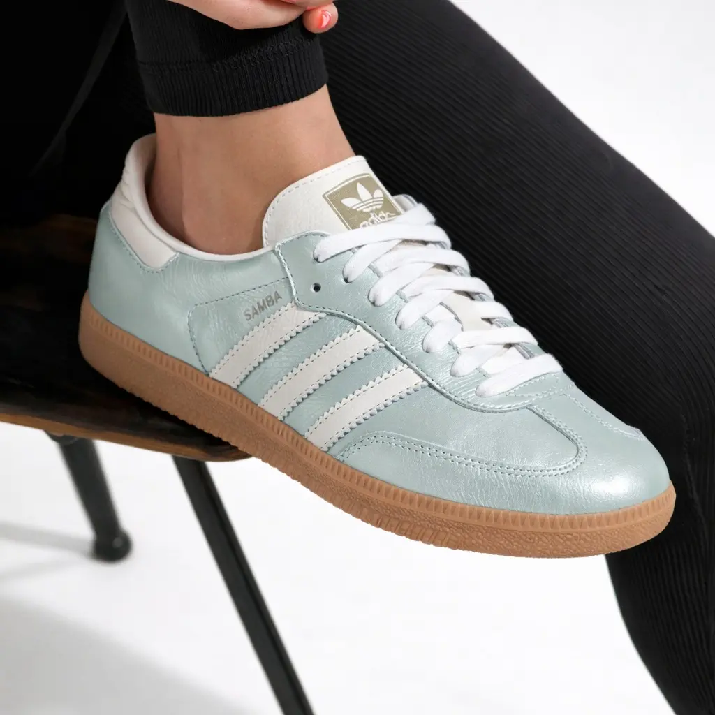 Adidas Samba OG Linen Green Metallic IG1965 Women's Fashion Sneaker New