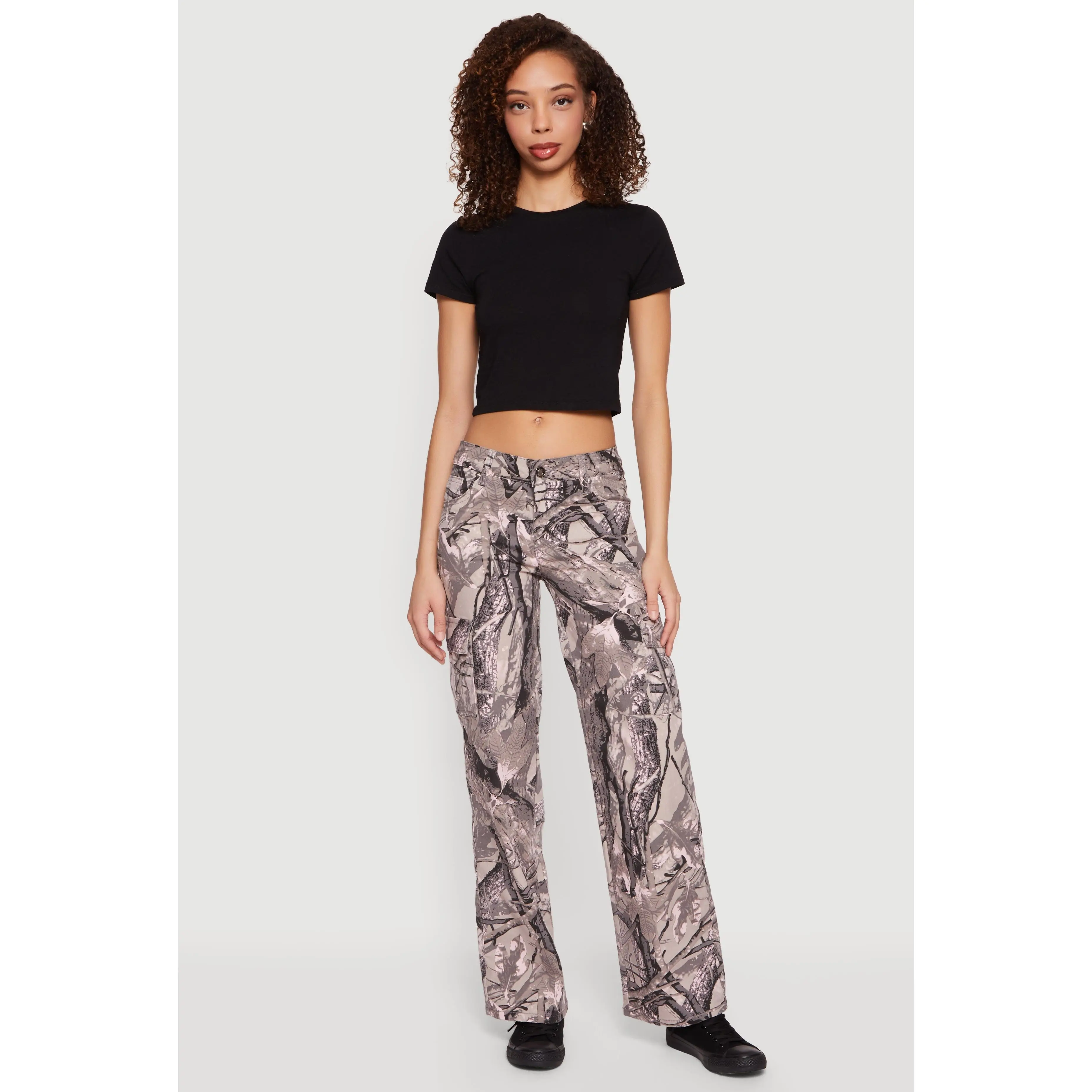 Hunter Camo Mid Rise Straight Leg Cargo Pants