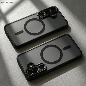 Luxury Matte Translucent Magnetic Wireless Charge Phone Case Protection Compatible with Samsung A57 A37 A56 A36 A16 A17 A26 S26 Ultra S25 FE S24 Ultra S23 Ultra Series, with Camera Lens Protector, Perfect Holiday Mother'S Day Gift
