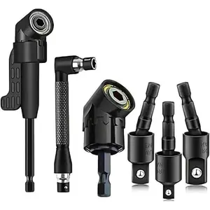 6-Piece Impact Wrench Angle Converter, 360° Rotating Steel Socket, Multi-Size Drill Bit Accessory Set, Drill Adapter, Ideal for Tight Spaces