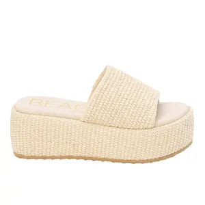 BEACH by Matisse Womens Pismo Platform Casual Sandals Casual Mid Heel 2-3" - Beige