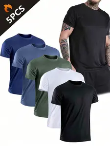 2026 Must-Have 5 Pack Performance T-Shirt, Quick Dry, Lightweight, Unisex for Gym & Daily Wear
