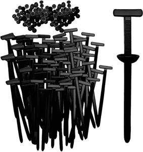 50/100pcs Heavy Duty Self-Locking Tape Clips, Nylon Cable Ties, One-Click Locking, Universal Design, Suitable for Automotive Repair, Trucks, Office, Outdoor Use, Fixed Screw Replacement for Car Organizer and Fasteners