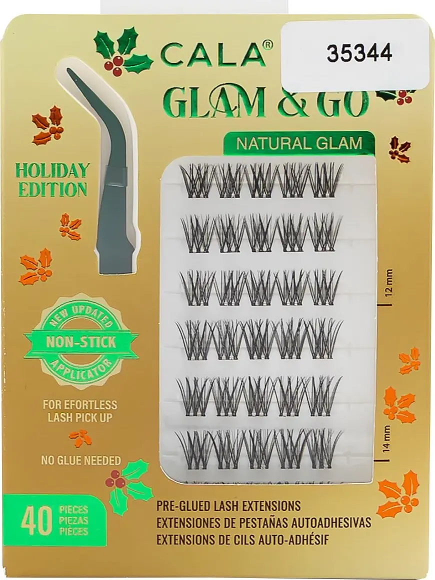 CALA Glam & Go Pre-Glued Lash Clusters – Natural Glam (Holiday Limited Edition), 40pc