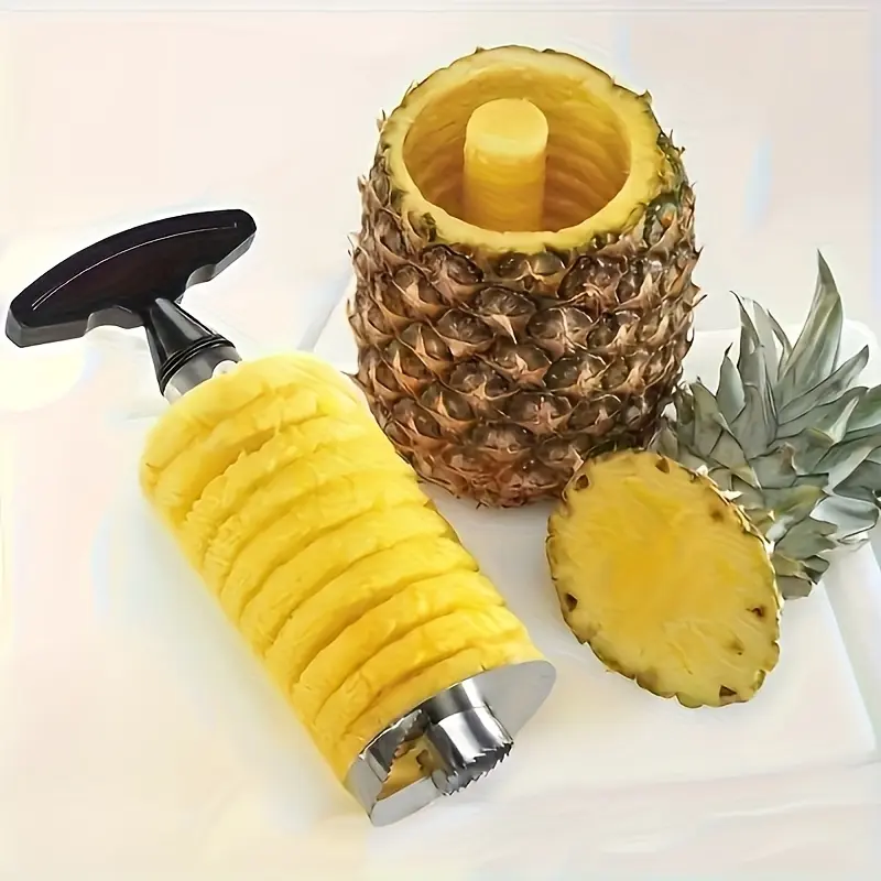 [Stainless Steel Pineapple] Stainless Steel Pineapple Corer And Slicer | Ergonomically Designed Multifunctional Tool for Fruits Like Strawberries | Handy Kitchen Gadget for Peeling And Slicing