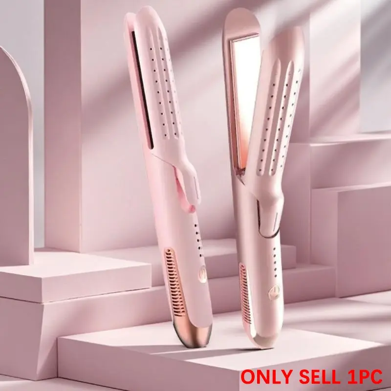 360° Airflow Titanium Styler, Multifunctional Styler, Pink Multi-functional Hair Styling Tool Air Curler Wand for Natural Curls and Smooth Straight Hair, Suitable for All Types Of Hair and Styles