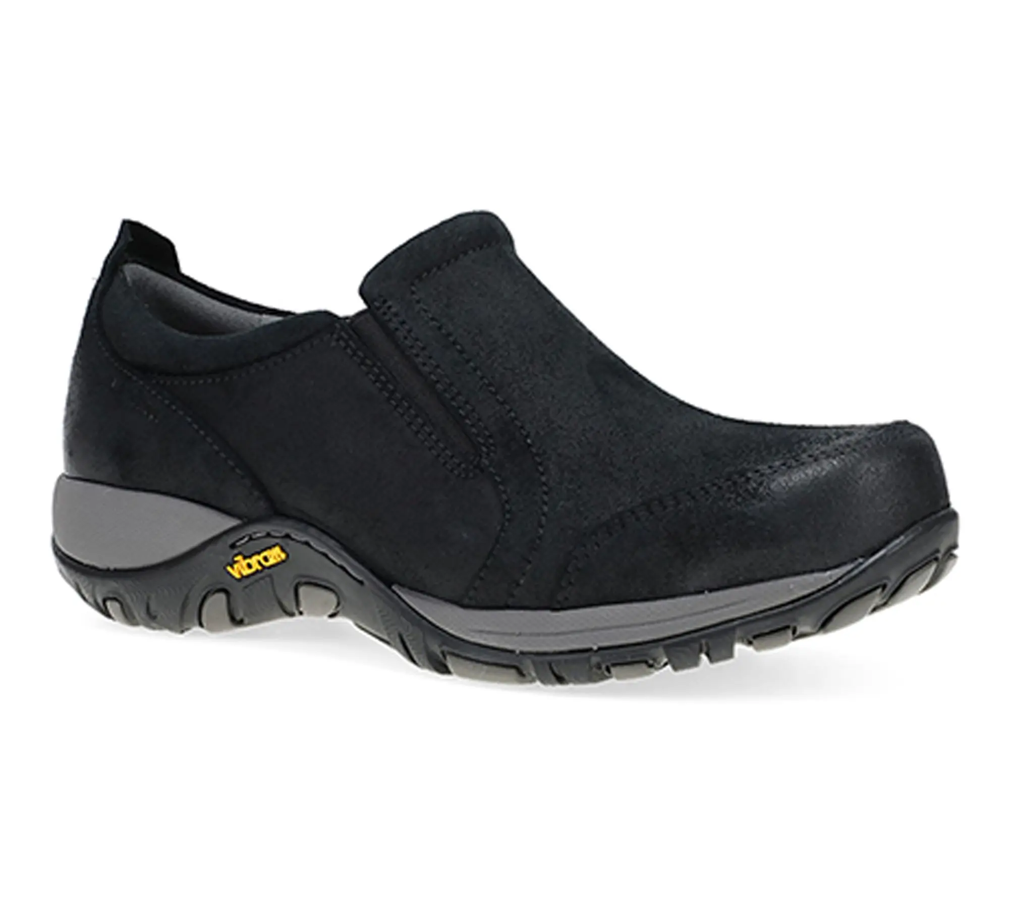 Dansko Pippy Black Waterproof Burnished Suede Slip On Sneakers