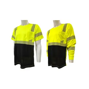 Hot Print Reflector Safety Shirts Menswear Mesh Reflective Breathable Clothing Polyester, Fabric, Workwear