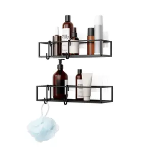 Umbra Cubiko Adhesive Shower Bins, Set of 2 – Non-Damaging Shower Organizers with Modern Bent-Wire Design - Choose Your Pack Bath Metal