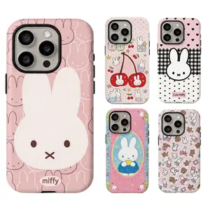 Kawaii Cute Miffy Pink Series Shell girl Phone Cases For iPhone 17 Promax 17 Air 16 15 14 13 12 11 Plus Pro & Samsung Galaxy S26 S25 S24 S23 S22 EDGE Plus Ultra FE - Transparent Protective Cover Protection Soft Touch spring beautiful Gift For Fans