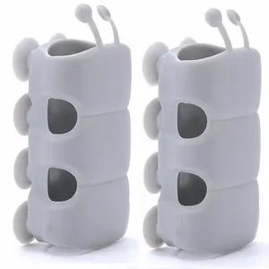 2Pcs  Bathroom  Shower Head Holder Adjustable 360° Rotation Self Adhesive Showerhead Bracket Wall Mount Stand Bathroom Accessories Shower Head (Color : Grey)