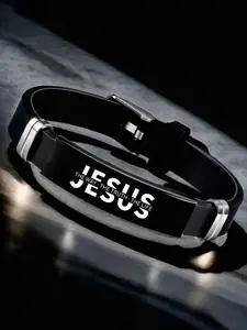 Stainless Steel Jesus Christian Identity Rubber Wristband, John 14:6 Scripture, the way the truth the life, Ramadan Religious Gift, Religious Jewelry Gift, Prayer Bracelet, Bible Verse Bracelet, Inspirational Bracelet