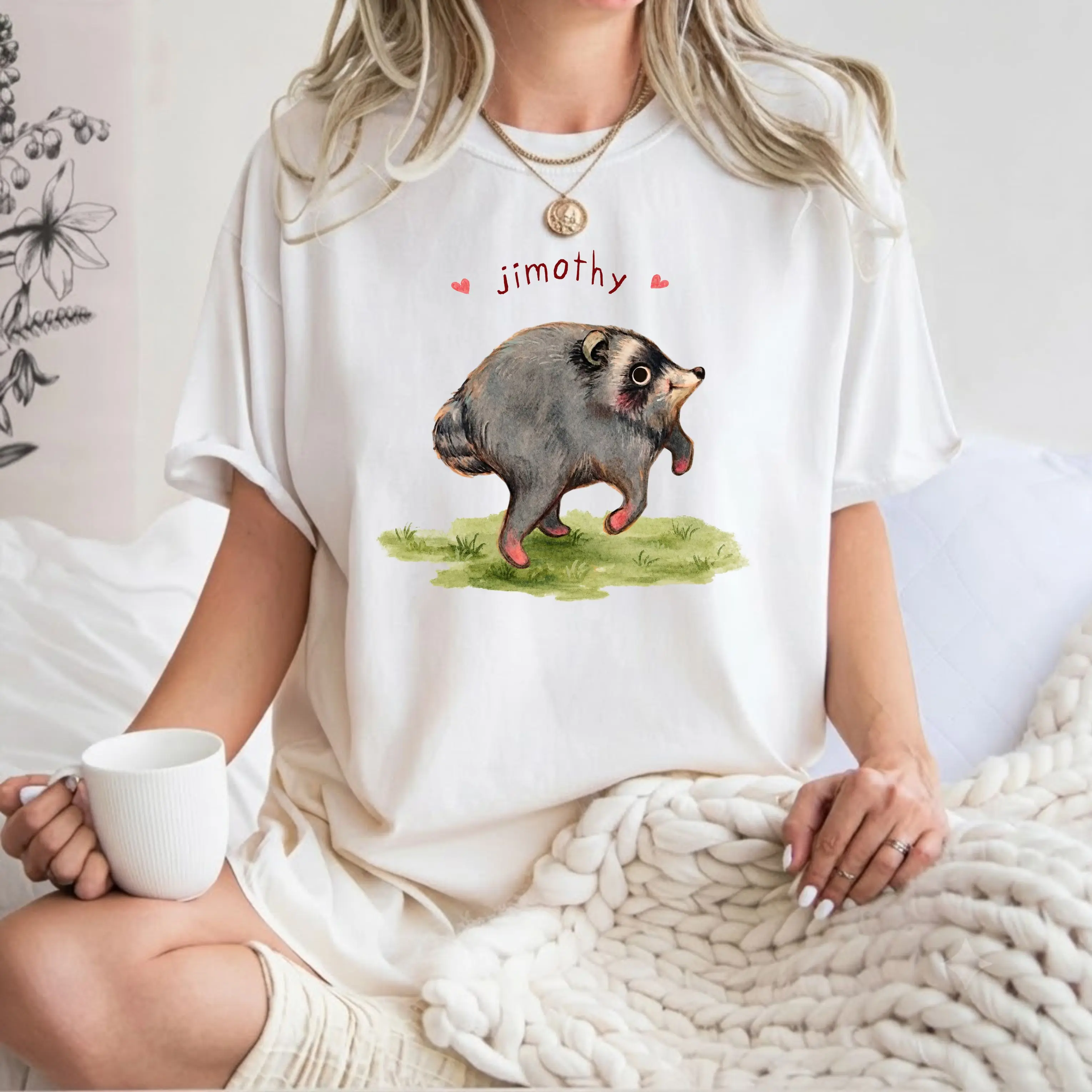 Jimothy Raccoon T-Shirt, Viral Racoon Meme Tee, Funny Seattle Raccoon Shirt, Internet Meme Graphic Tee, Made in USA