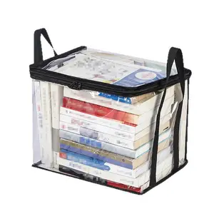 Black PVC Stuffed Animal Storage Box with Handle, Dustproof Durable Toy Organizer Bin, Large Capacity Doll Storage Container for Kids Room Playroom Living Room, Perfect Birthday Gift for Boys Girls
