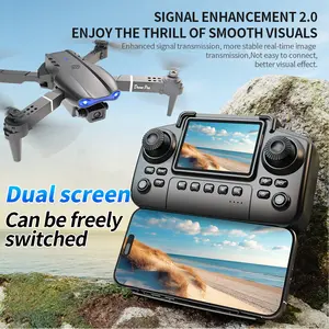 E99 Pro Foldable RC Drone, Compact Quadcopter with Remote Controller, Portable Design for Beginners and Outdoor FunD Lights, Easy to Operate Toy Drone   drone Folding Charging Cable Protection