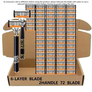 This classic men's razor comes with 72 ultra-sharpand durable blades, and its progressive designensures a safe,smooth and painless shavingexperience.Comes with 2 non-slip handles, perfectfor holiday gifts