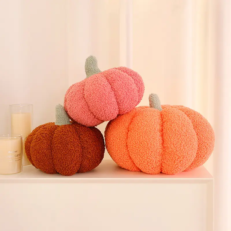 Pumpkin Pillows 3D Throw Cushion Plush Soft Sofa Pillows Stuffed Pumpkin Decoration for Fall Thanksgiving Winter Home Living Room