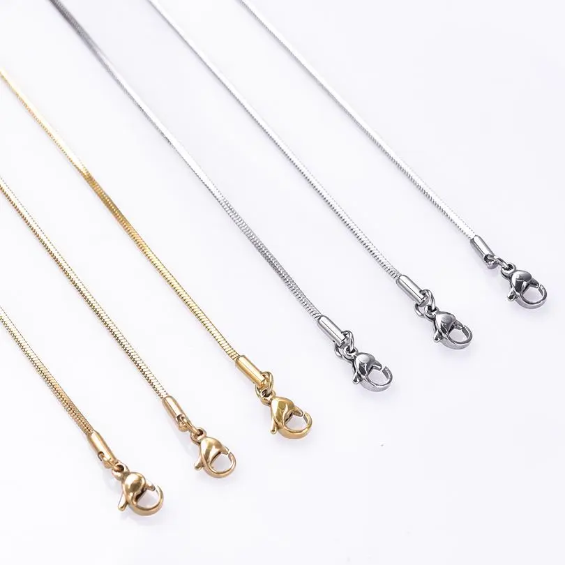 Length 45/50/60/70cm Stainless Steel Necklace For Women Men Snake Chain Neck Decor Trendy Jewelry Necklace Acier Inoxydable Gift