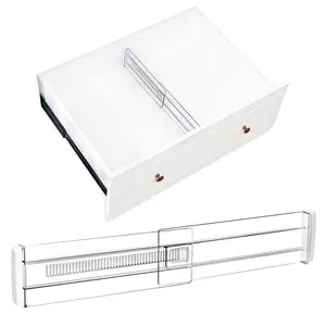 12 Pack Drawer Dividers for Clothes, 4" High 10.2"-16.5" Adjustable Expandable Dresser Drawer Organizer, Drawer Storage Organizer, Clear Plastic Separators for Dresser, Baby Clothing, Underwear, Cosmetic, Toiletries