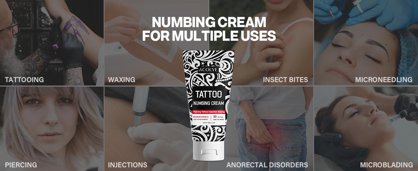 Tattoo Numbing Cream Extra Strength: 6 Hours Painless Tattoos - Maximum Strength Numbing Cream with 5x Numbing
