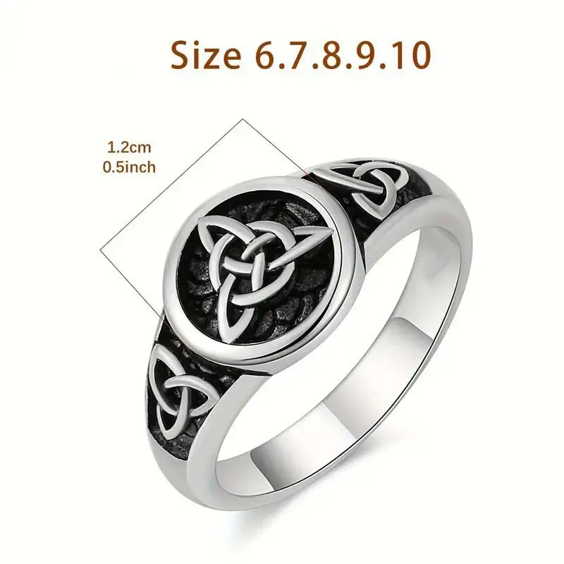 Celtic knot trinity ring witch knot amulet men and women couple ring suitable for daily gift giving party