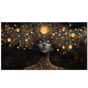 Tree of Light 5D Diamond Painting Kits for Adults,Abstract Woman DIY Diamond Art Kits for Beginners, Diamond Dot Kits Gem Arts and Crafts for Living Room, Large Size