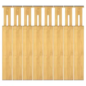 Bamboo Drawer Dividers, 8-Pack Expandable Drawer Organizers, 17–22" Adjustable Bamboo Separators for Kitchen Drawers, Dresser, Closet, Bedroom, Bathroom & Office Storage