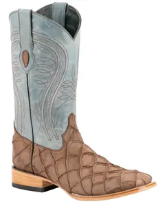 Ferrini Men's Bronco Pirarucu Print Western Boot Broad Square Toe - 43393-10