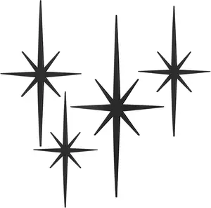 4 Pcs Cast Iron Starburst Shaped Wall Decor Metal Mid Century Modern Decor Retro Atomic Stars Wall Art Elegance Accents Vintage Celestial Whimsigoth Hangings for Home Office Room(Dark Gray)
