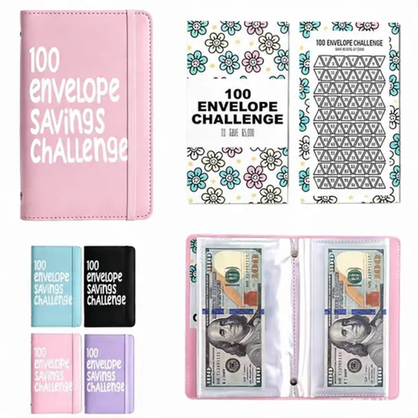 100 Days Savings Challenge Binder with Coin Envelopes, Cash Tracker Book, Budget Planner & Money Goal Organizer for Consistent Saving Habits (Accounting Office Stationery)