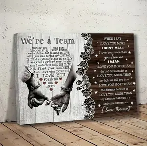 Couple canvas painting, a "I love you" couplegift, a canvas painting with the theme of"Meeting each other is fate"! It is a couplecanvas painting suitable as a birthday oranniversary gift for lovers. Wall art decoration.