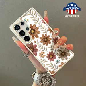 Adorable Magnetic Case for Samsung S22/23/24/25 plus ultra Retro floral design MagSafe Compatible, Lightweight, Anti-Fall | Girly & Chic Style