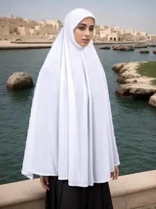 Women's Solid Color Instant Hijab, Casual Elegant Hijab for Daily Wear, Fashion Accessories for Women & Girls