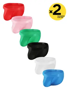 2/3/4 Pcs Random Color Men's Solid Color Narrow Waistband High Cut Briefs, Fine Mesh Breathable, Stretchable Elastic Hip-lifting, Bikini Style, Soft Skin-friendly, For Daily Casual, Fitness & Body Shaping